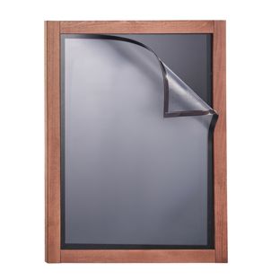 Wandtafel Holz MULTI, mit Kreidetafel und Magnetrahmen A2 42 x 59,4 cm 