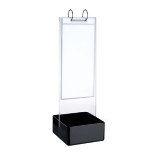 Menükartenhalter FLIP, inkl. Ringmechanik, PVC-Taschen und 2 Aufbewahrungsfächern, Acryl 