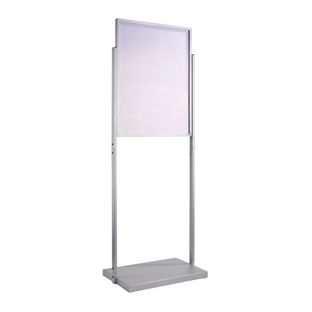 Plakatständer, doppelseitig A1, EDGE silber  | Für 2 Plakate 