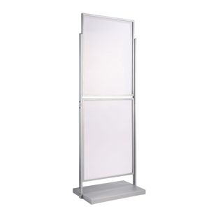 Plakatständer, doppelseitig A1, EDGE silber  | Für 4 Plakate 