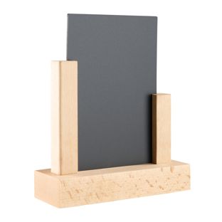 Holz Tischaufsteller mit Kreidetafel A6  | Buche|schwarz 