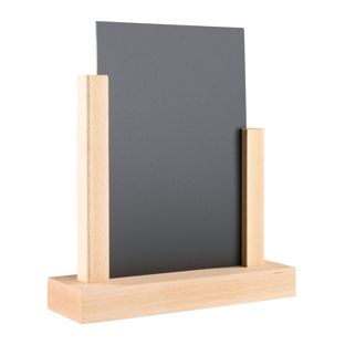 Holz Tischaufsteller mit Kreidetafel A5  | Buche|schwarz 