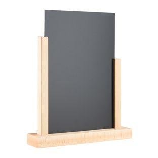 Holz Tischaufsteller mit Kreidetafel A4  | Buche|schwarz 