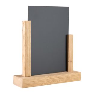 Holz Tischaufsteller mit Kreidetafel A5  | Eiche|schwarz 