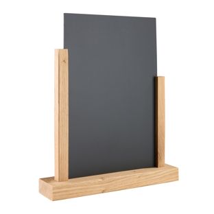 Holz Tischaufsteller mit Kreidetafel A4  | Eiche|schwarz 