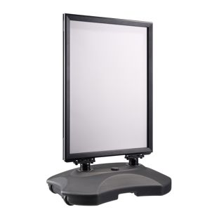 Kundenstopper B2 STORM-STOP Lite mit Wassertank, windfest, 32 mm Profil, Gehrung 