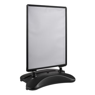 Kundenstopper STORM-STOP Lite A0 mit Wassertank, windfest, 32 mm Profil, runde Ecken schwarz 