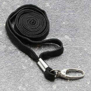 Lanyard, 10 mm breit schwarz  | mit Karabiner Clip 