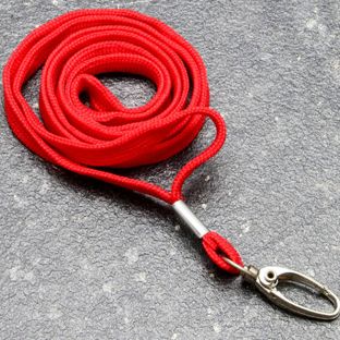 Lanyard, 10 mm breit rot  | mit Karabiner Clip 