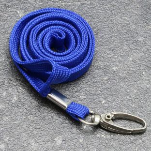 Lanyard, 10 mm breit blau  | mit Karabiner Clip 
