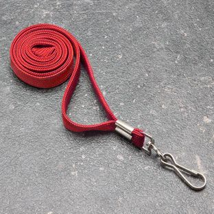 Lanyard, 10 mm breit rot  | mit drehbarem Metallhaken 