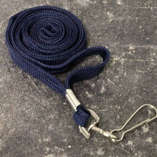 Lanyard, 10 mm breit dunkelblau  | mit drehbarem Metallhaken 
