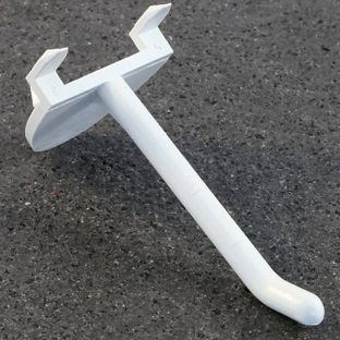 Displayhaken mit 3 Dornen, schmaler Arm, weiß 50 mm