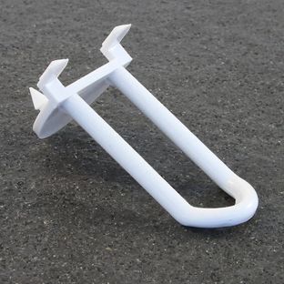 Displayhaken mit 3 Dornen, Schlaufenhaken, weiß 50 mm