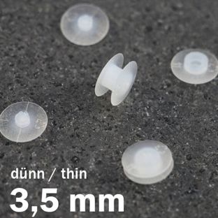 Druckösen Kunststoff, dünne Ausführung transparent  | 3.5 mm | 10 mm