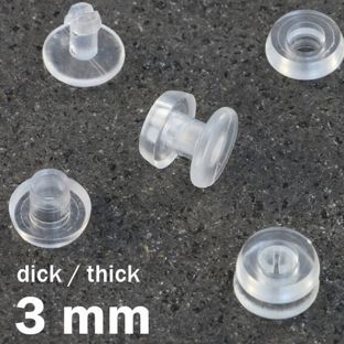 Druckösen Kunststoff, dicke Ausführung transparent  | 3 mm