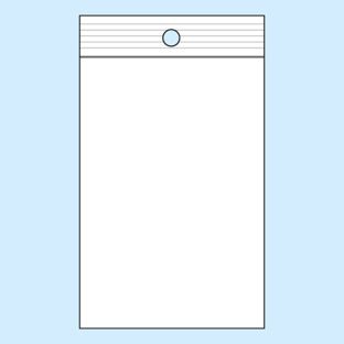 Druckverschlussbeutel, mit Rundloch, PP-Folie 80 x 120 mm 
