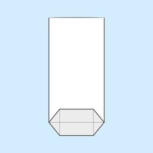 Kreuzbodenbeutel, OPP-Folie 120 x 225 mm 