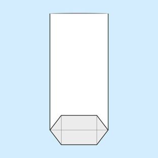 Kreuzbodenbeutel, OPP-Folie 125 x 250 mm 