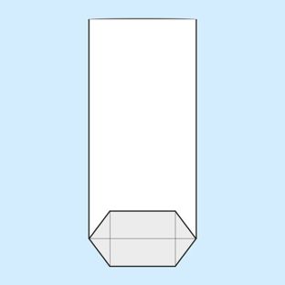 Kreuzbodenbeutel, OPP-Folie 130 x 260 mm 