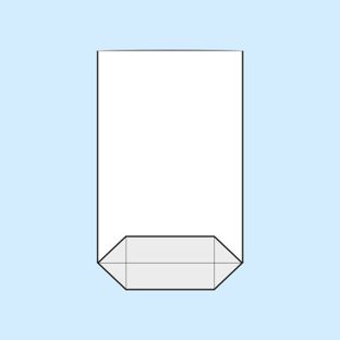Kreuzbodenbeutel, OPP-Folie 145 x 210 mm 