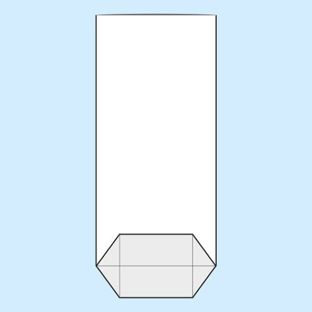 Kreuzbodenbeutel, OPP-Folie 145 x 300 mm 