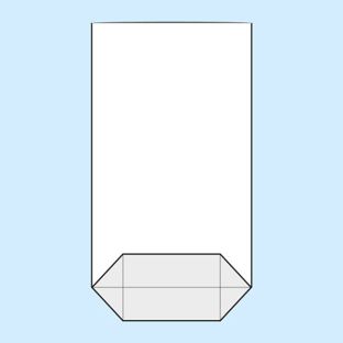 Kreuzbodenbeutel, OPP-Folie 160 x 270 mm 