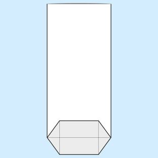 Kreuzbodenbeutel, OPP-Folie 160 x 330 mm 