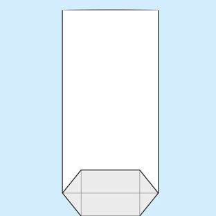 Kreuzbodenbeutel, OPP-Folie 180 x 340 mm 