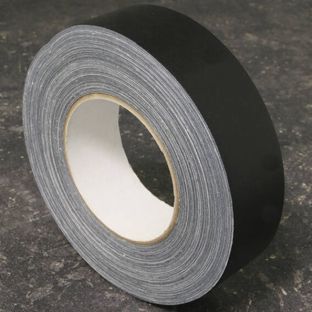Gewebeband einseitig klebend, Fälzelband schwarz  | 50 mm
