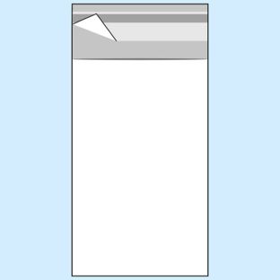 Klappenbeutel, wiederverschließbar, OPP-Folie, transparent 80 x 160 mm 