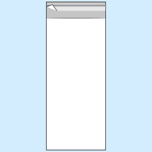 Klappenbeutel, wiederverschließbar, OPP-Folie, transparent 100 x 250 mm 