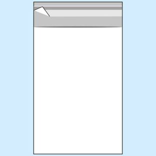 Klappenbeutel, wiederverschließbar, OPP-Folie, transparent 105 x 150 mm 