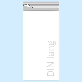 Klappenbeutel, umweltfreundliche PLA-Folie 115 x 220 mm - DIN lang 