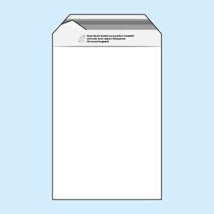 Klappenbeutel, wiederverschließbar, PE-Folie, transparent 165 x 220 mm - recycelt  | 50 µm