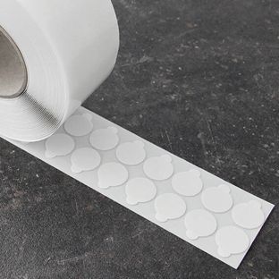 Doppelseitige Reinacrylat-Klebepunkte, 1 mm dick, stark/stark 25 mm | 1000 Stk