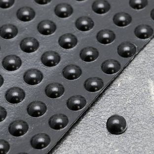 Elastikpuffer, Halbkugel, selbstklebend 6.4 mm | schwarz 