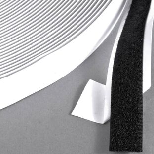 Flauschband selbstklebend auf Rolle mit 25 m 16 mm | schwarz 