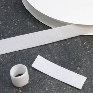 Klettband doppelseitig, Rolle mit 25 m 25 mm | weiß 