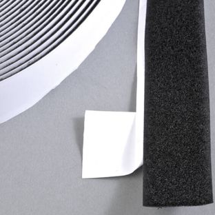 Flauschband selbstklebend auf Rolle mit 25 m 30 mm | schwarz 