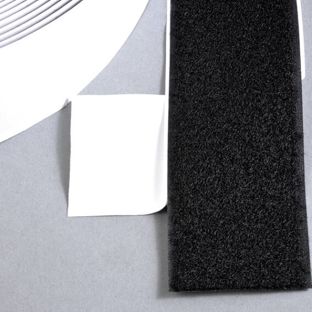 Flauschband selbstklebend auf Rolle mit 25 m 50 mm | schwarz 