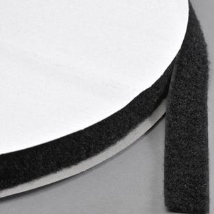 Klettband zum Nähen, Flausch (Rolle mit 25 m) 20 mm | schwarz 