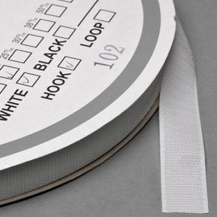 Klettband zum Nähen, Haken (Rolle mit 25 m) 20 mm | weiß 
