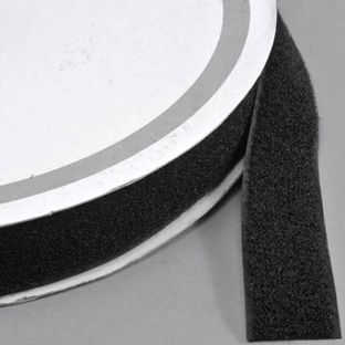Klettband zum Nähen, Flausch (Rolle mit 25 m) 30 mm | schwarz 