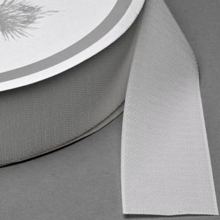 Klettband zum Nähen, Haken (Rolle mit 25 m) 50 mm | weiß 