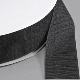 Klettband zum Nähen, Haken (Rolle mit 25 m) 50 mm | schwarz 