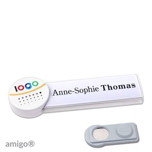Namensschilder amigo® alu-print Magnet weiß  | smag® Magnet  | circle  | weiß  | weiß 