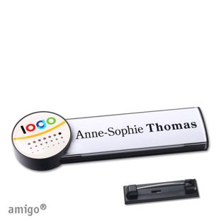 Namensschilder amigo® doming Nadel anthrazit  | circle  | anthrazit  |  