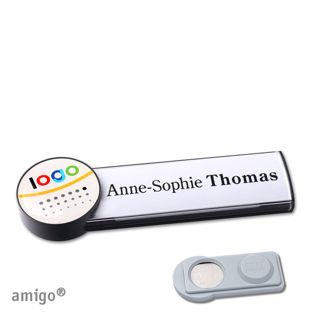Namensschilder amigo® doming Magnet anthrazit  | smag® Magnet  | circle  | anthrazit  |  