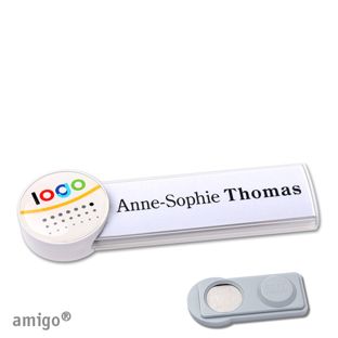 Namensschilder amigo® doming Magnet weiß  | smag® Magnet  | circle  | weiß  |  